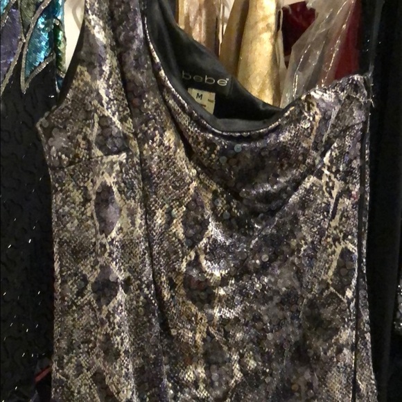 Bebe Moda Stretchy python AB sequins one shoulder 🤩 SC5 - Picture 2 of 9